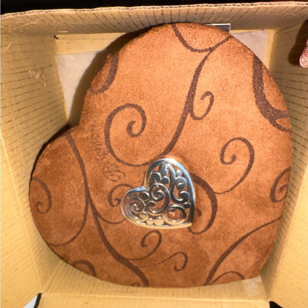 Brighton Suede Heart Shaped Jewelry Box
